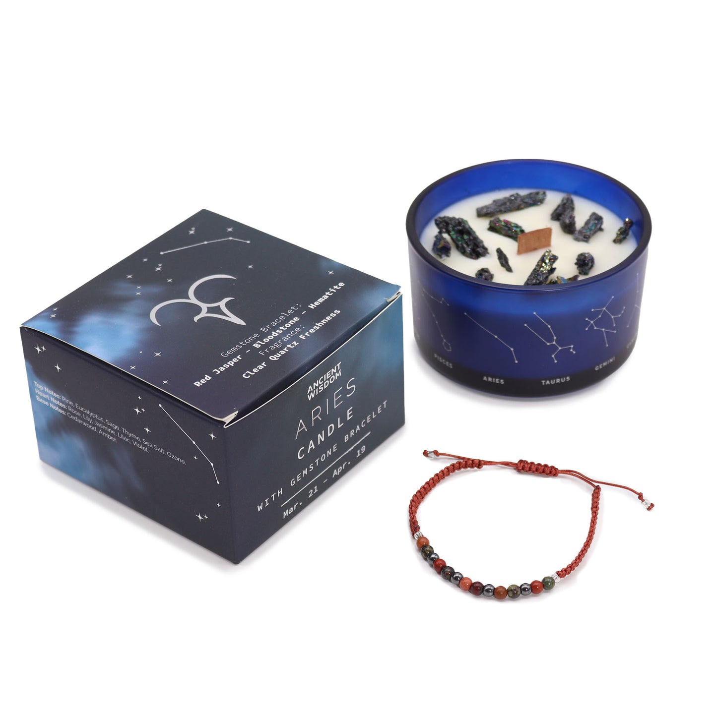 Set Vela de Cristal + Pulsera - Aries