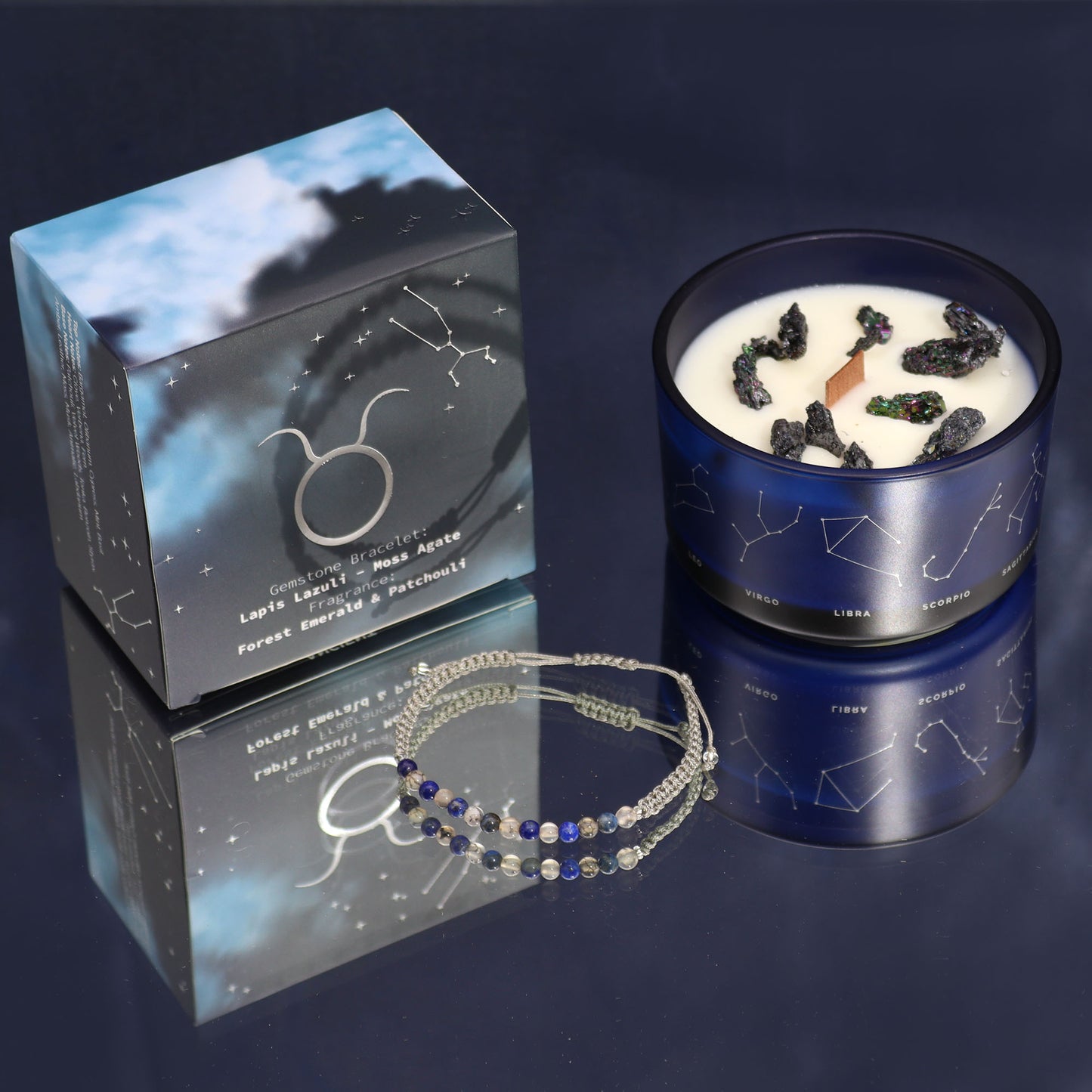 Set Vela de Cristal + Pulsera - Tauro