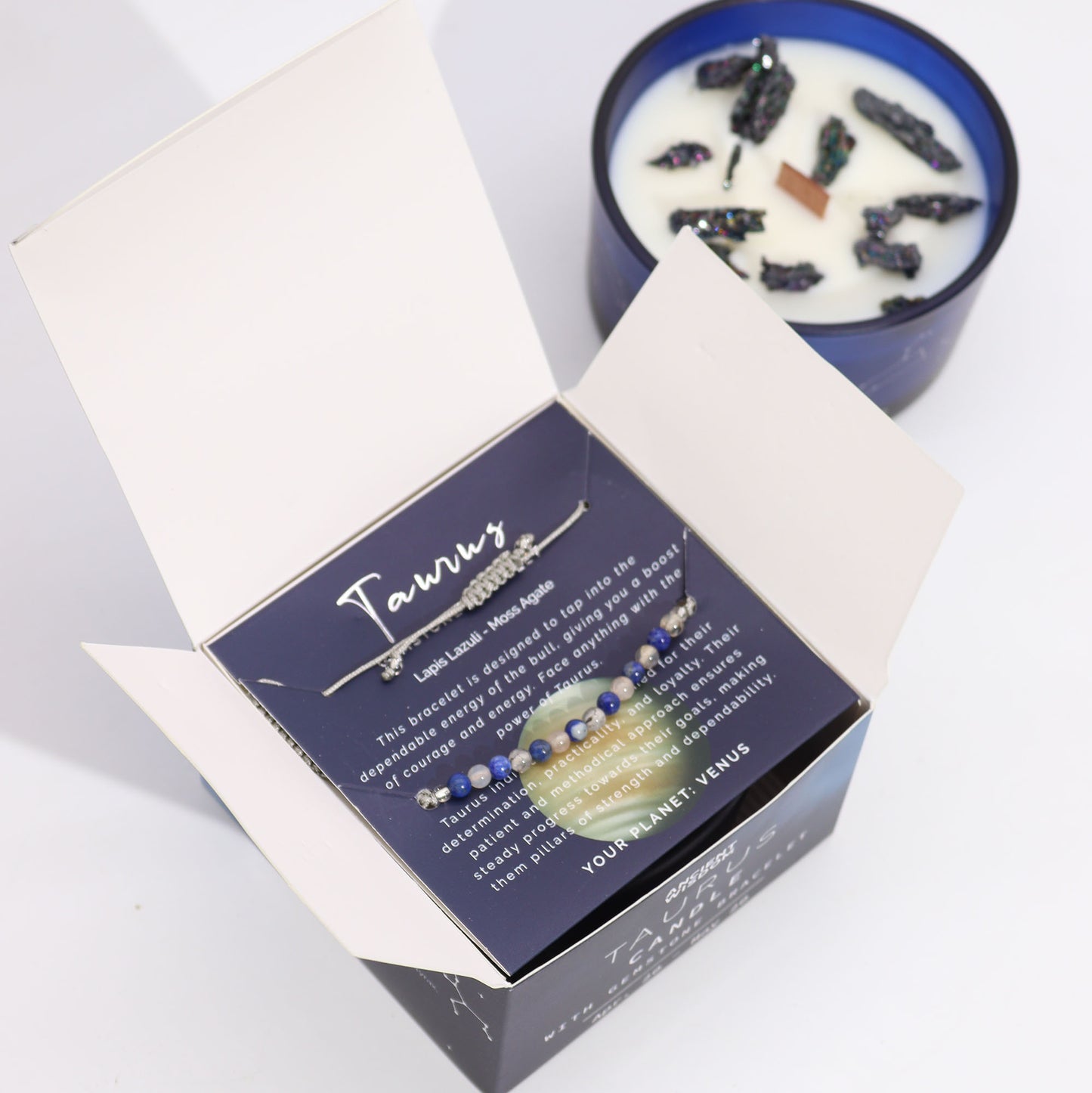 Set Vela de Cristal + Pulsera - Tauro