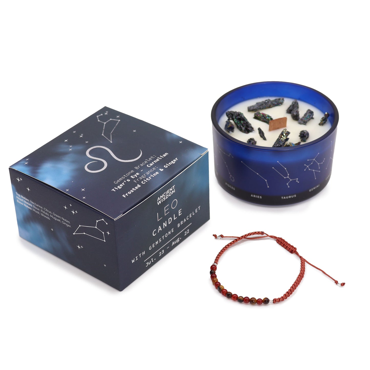 Set Vela de Cristal + Pulsera - Leo