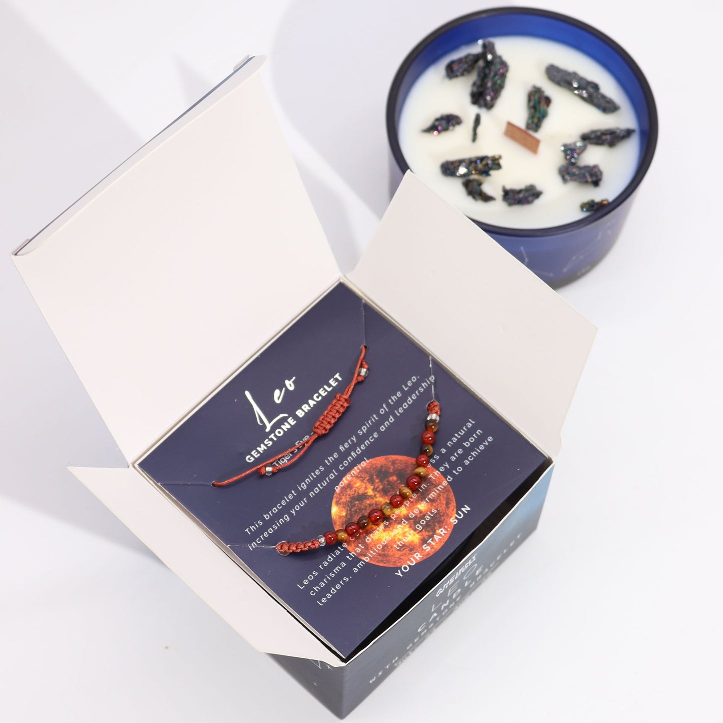 Set Vela de Cristal + Pulsera - Leo