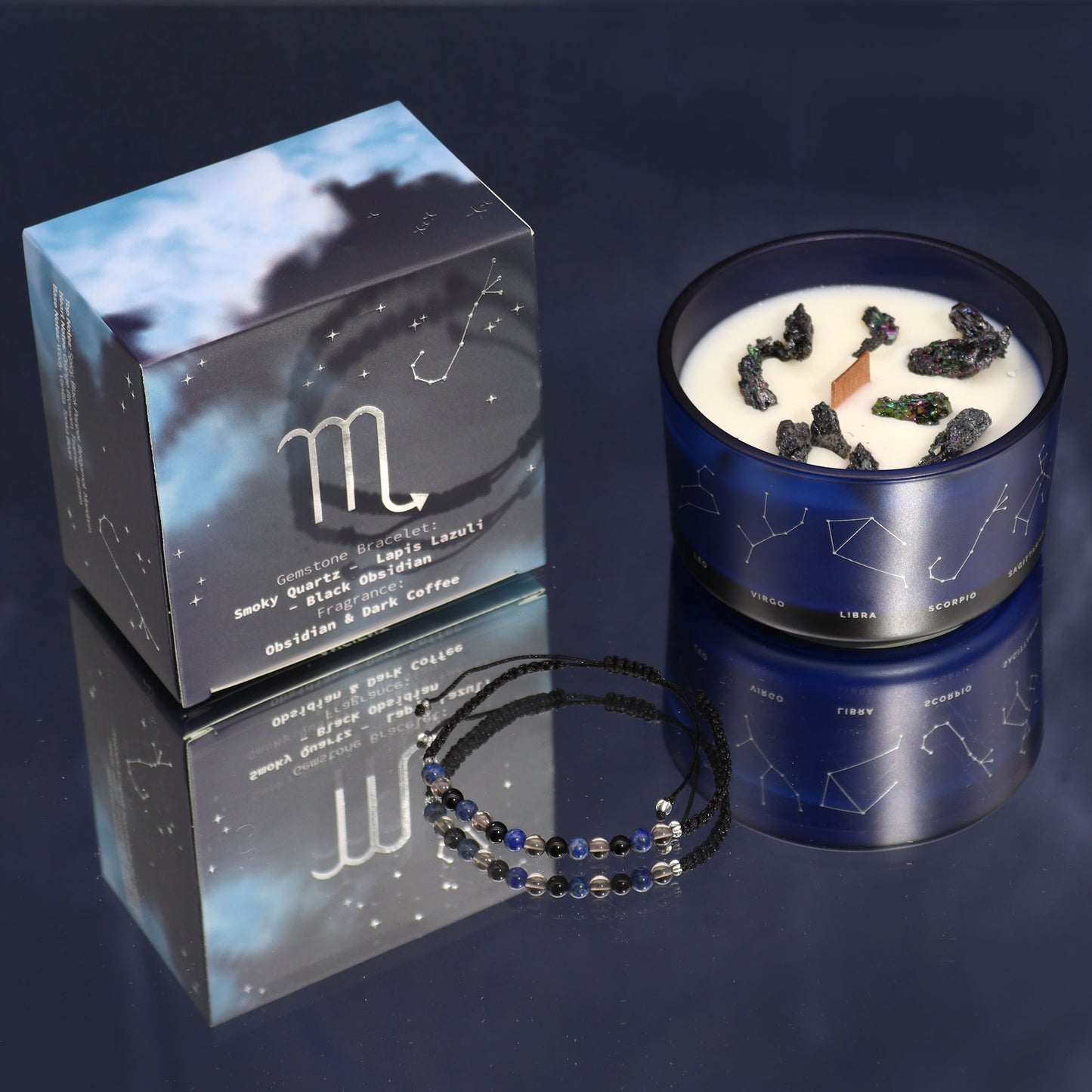 Set Vela de Cristal + Pulsera - Escorpio