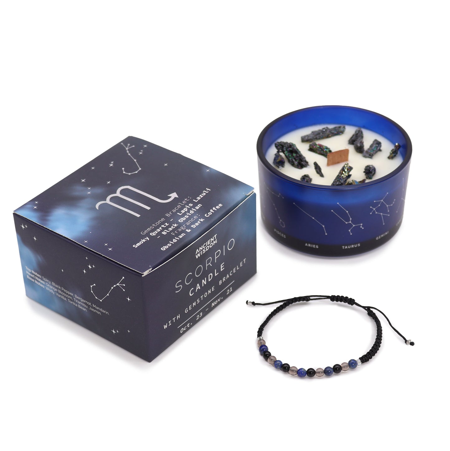 Set Vela de Cristal + Pulsera - Escorpio