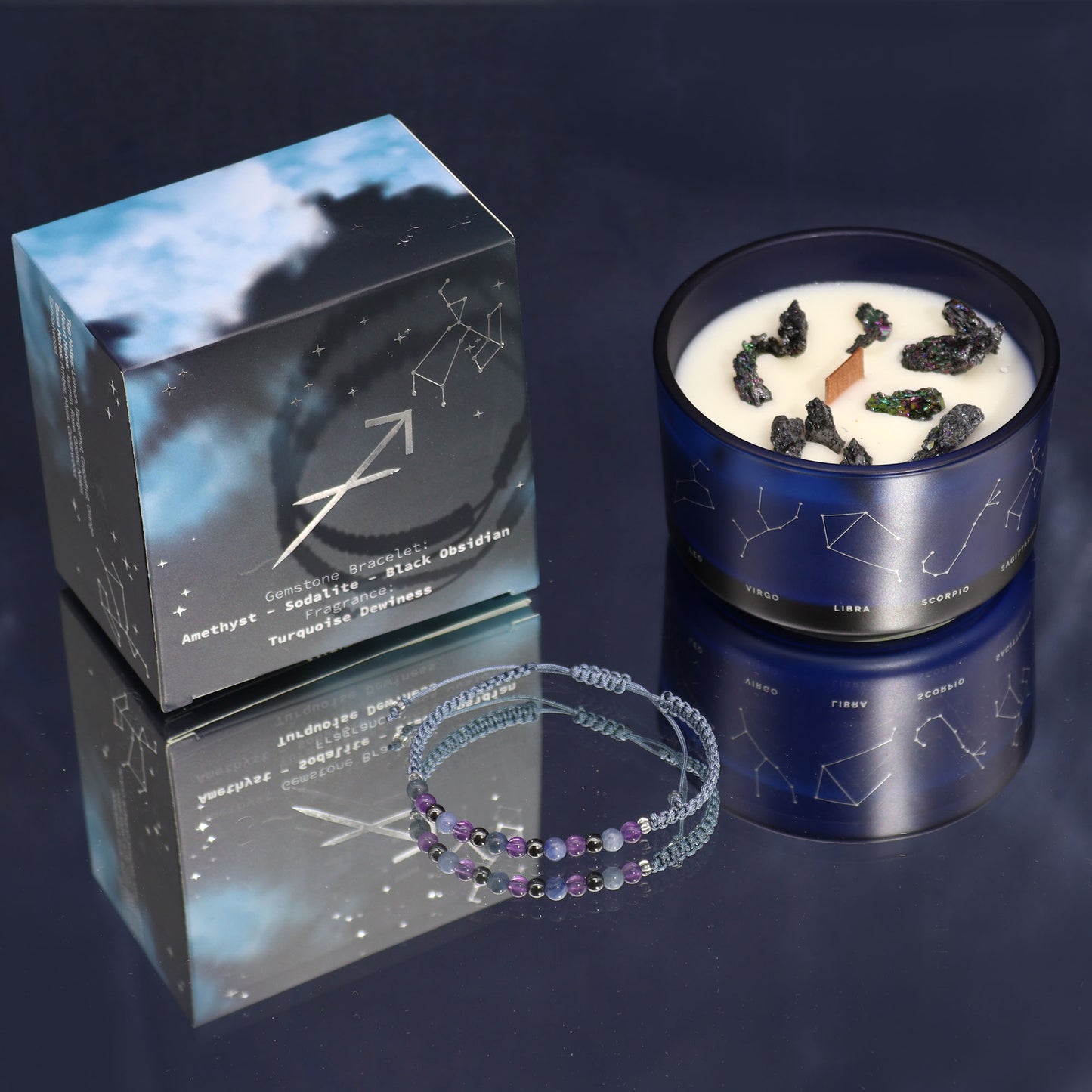 Set Vela de Cristal + Pulsera - Sagitario