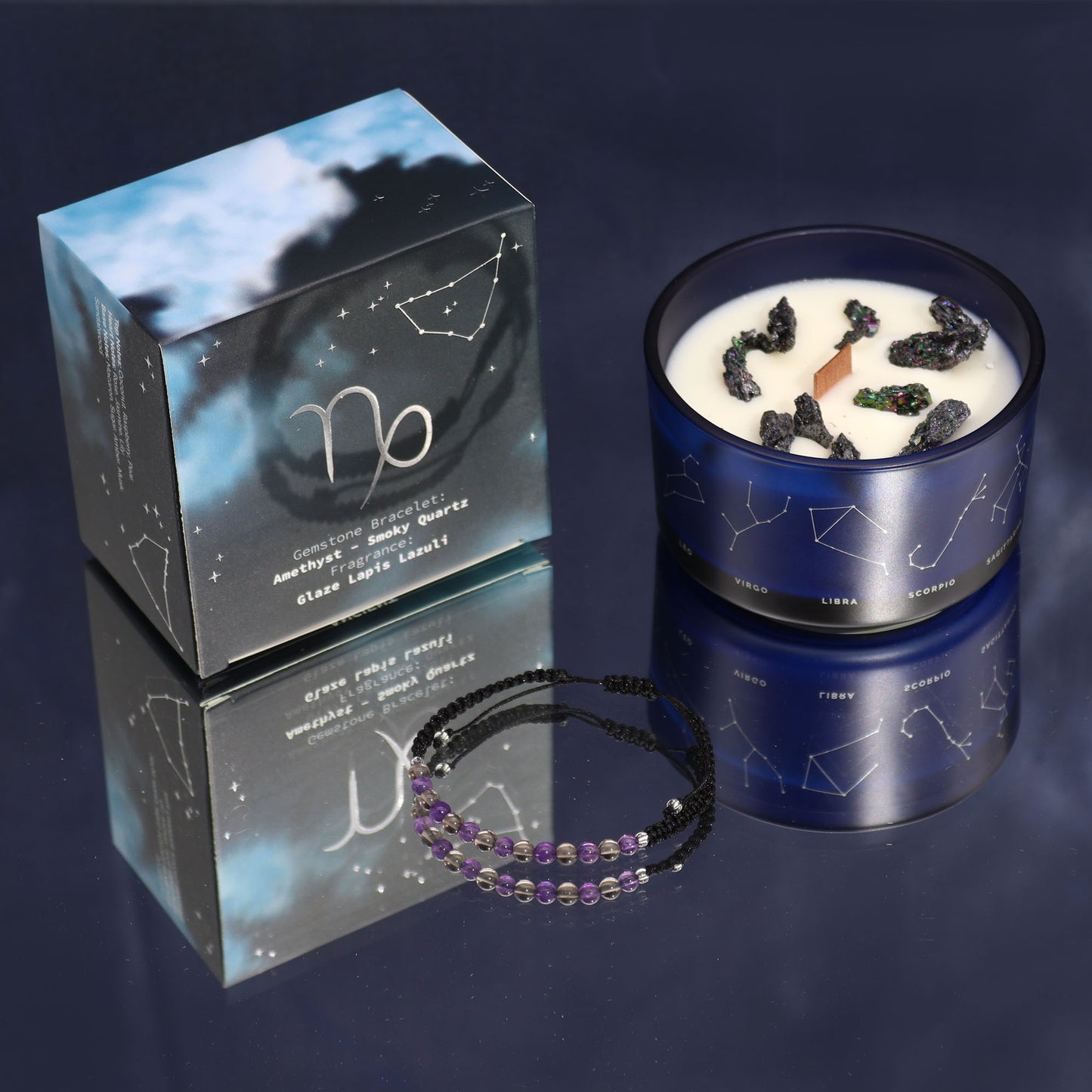 Set Vela de Cristal + Pulsera - Capricornio