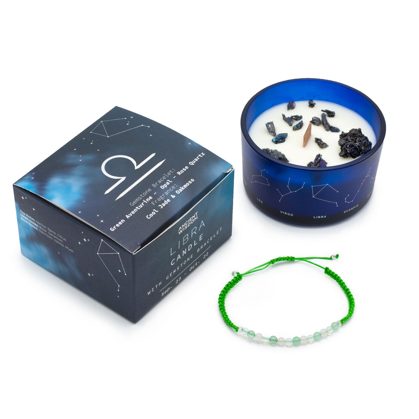 Set Vela de Cristal + Pulsera - Libra