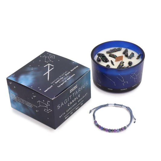 Set Vela de Cristal + Pulsera - Sagitario
